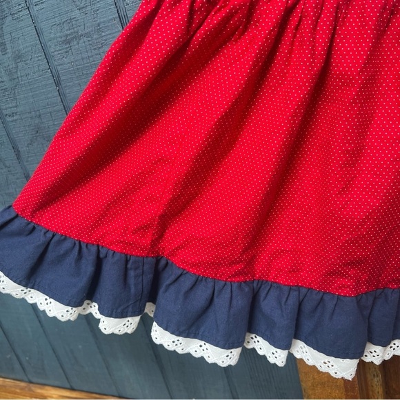 VTG Ruffled Prairie Maxi Skirt Calico Floral Texas Star Line Dancing Rodeo Med - Picture 4 of 12